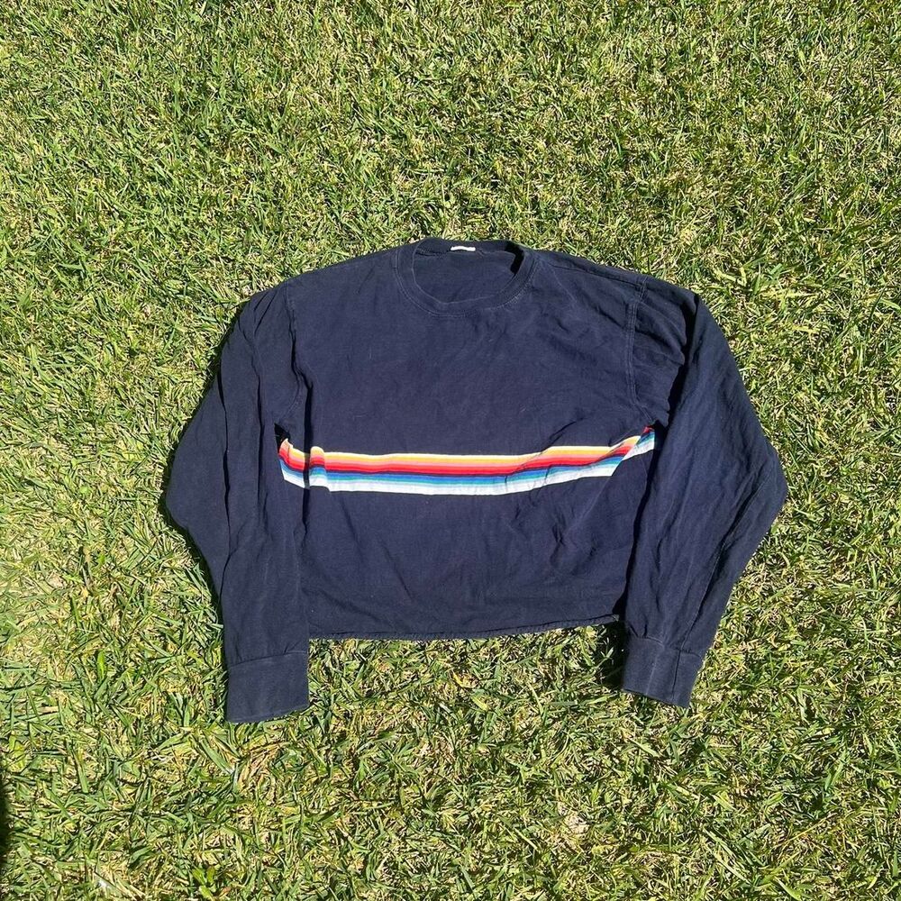 Brandy Melville y2k striped rainbow top cropped size L